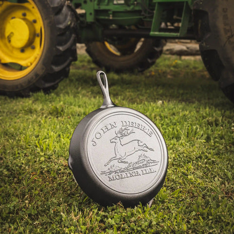 12 Inch Seasoned Cast Iron Skillet, John Deere Hometown