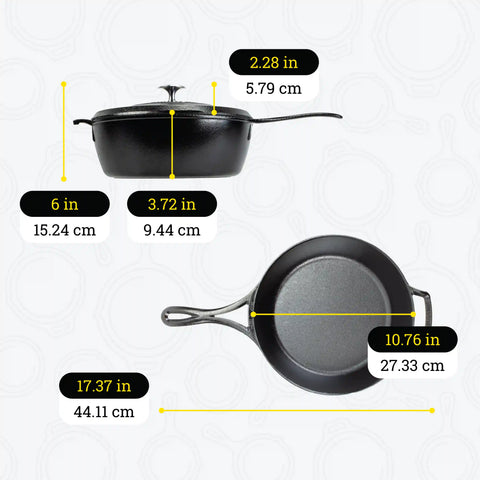 Blacklock 4 Quart Lightweight Cast Iron Deep Skillet With Lid