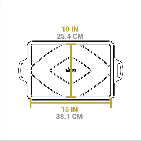 15.5 x 10.5 Inch Seasoned Cast Iron Baking Pan