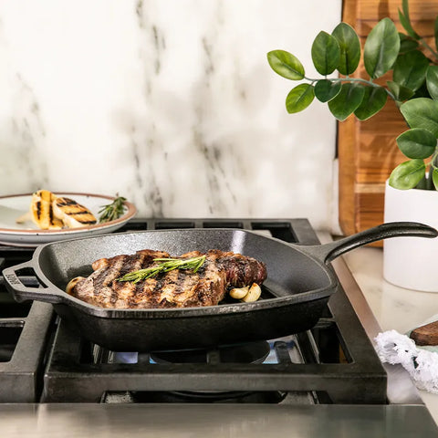 10.5 Inch Square Cast Iron Grill Pan